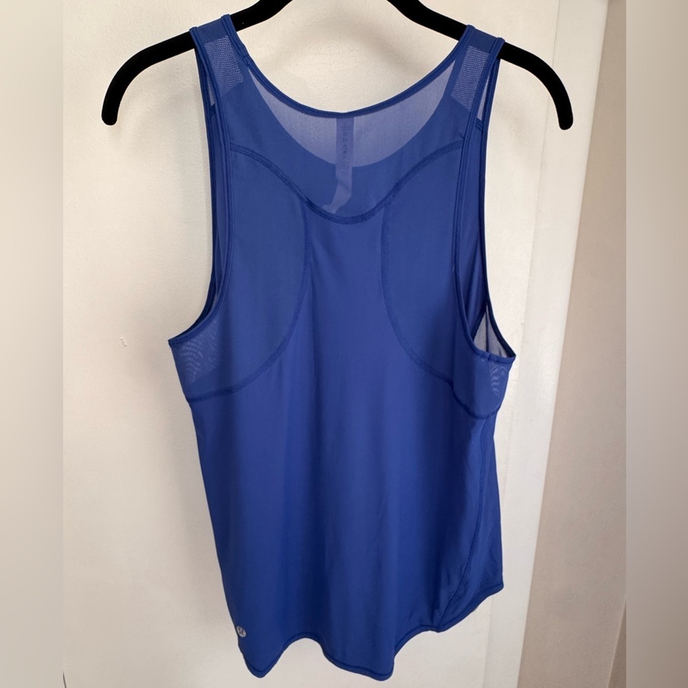 Lululemon Sculpt Tank II Blazer Blue Mesh Running Workout Top Sz 6 - Picture 3 of 5